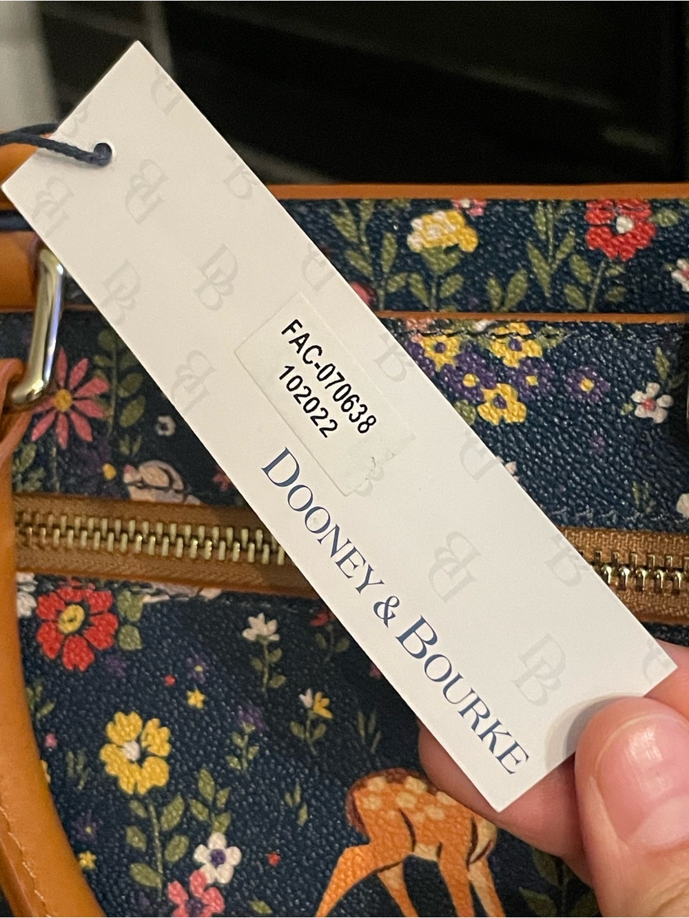 2023 Dooney & Bourke Navy Floral Bambi Satchel Bag - Picture 3 of 3